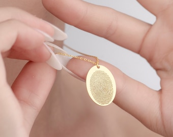 Personalized Fingerprint Necklace: Sterling Silver