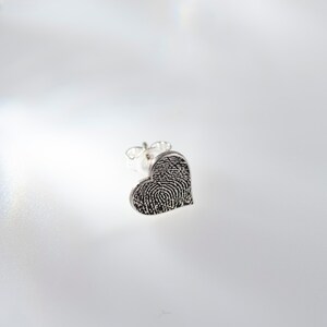Actual Fingerprint Earrings, Original Real Fingerprint Jewellery,  Dainty Signature Earrings, 925 Sterling Silver, Gift For Best Friend