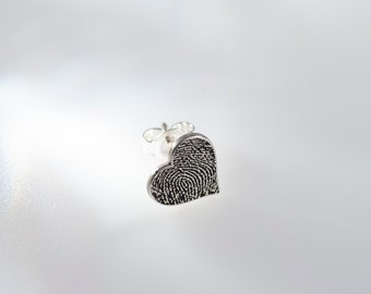 Actual Fingerprint Earrings, Original Real Fingerprint Jewellery,  Dainty Signature Earrings, 925 Sterling Silver, Gift For Best Friend