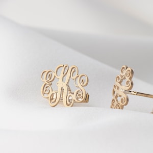 Custom Old English Initials Lapel Pin, Regalo para novio, Gemelos personalizados, 925K Silver Husband Gift, Regalo de Navidad para hombres