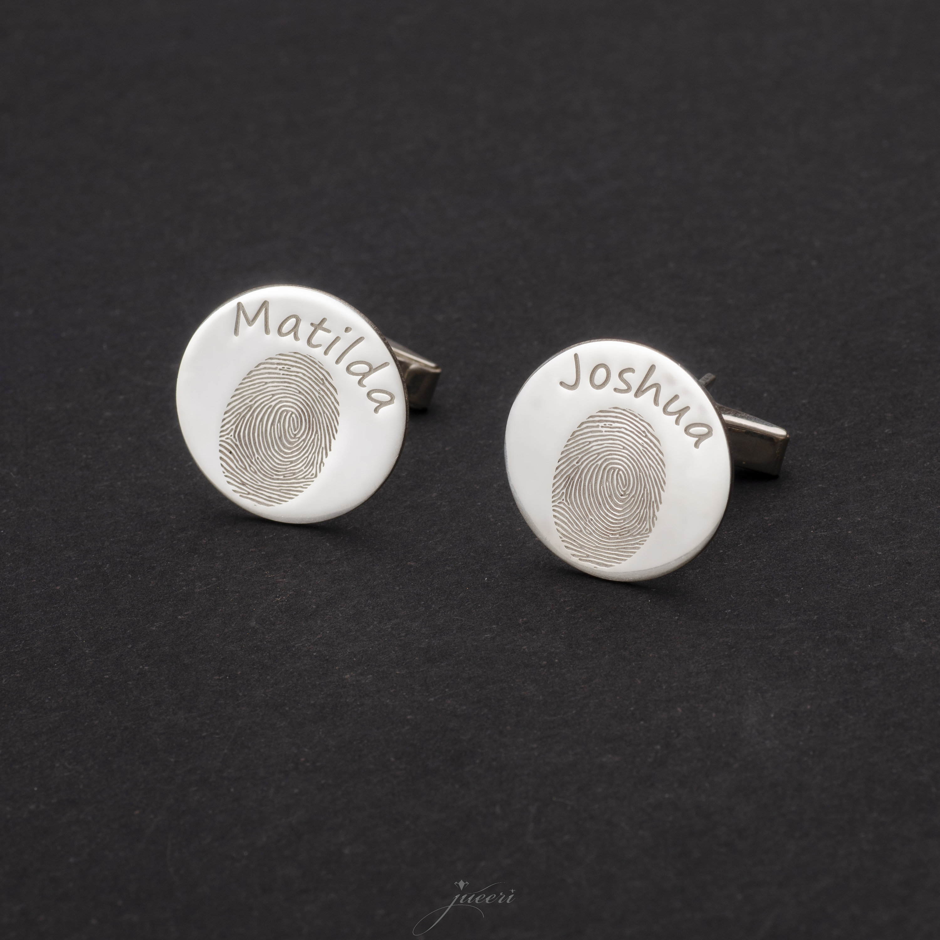 Baby fingerprint cufflinks clearance