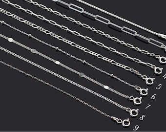 Sterling Silver Chain Necklace: Gold & Rose Gold Plated, 14-22 Inch