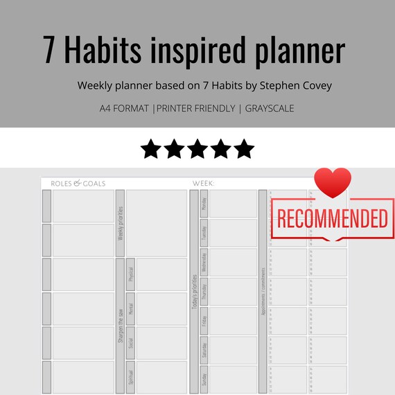 Weekly Planner 7 Habits Inspired Digital Download - Etsy