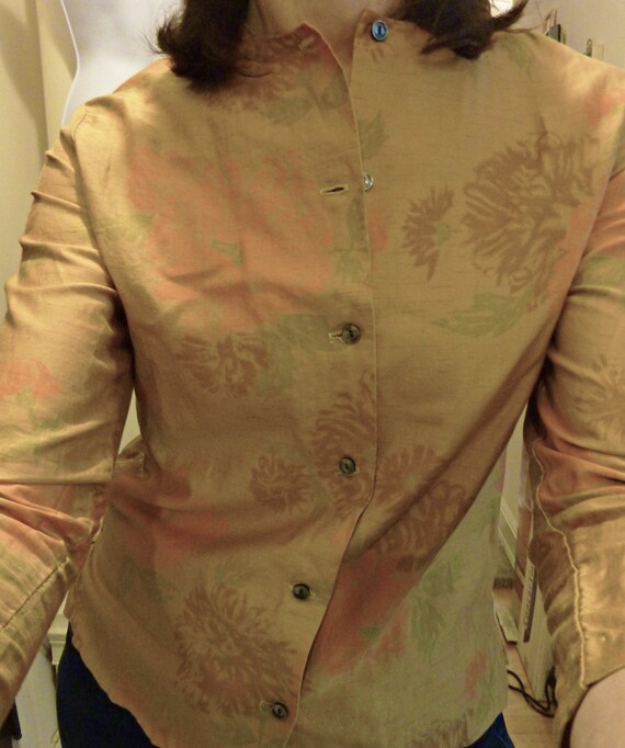 EarlyMid 1960s Alfred Paquette Gold Floral 100 Cott… Gem