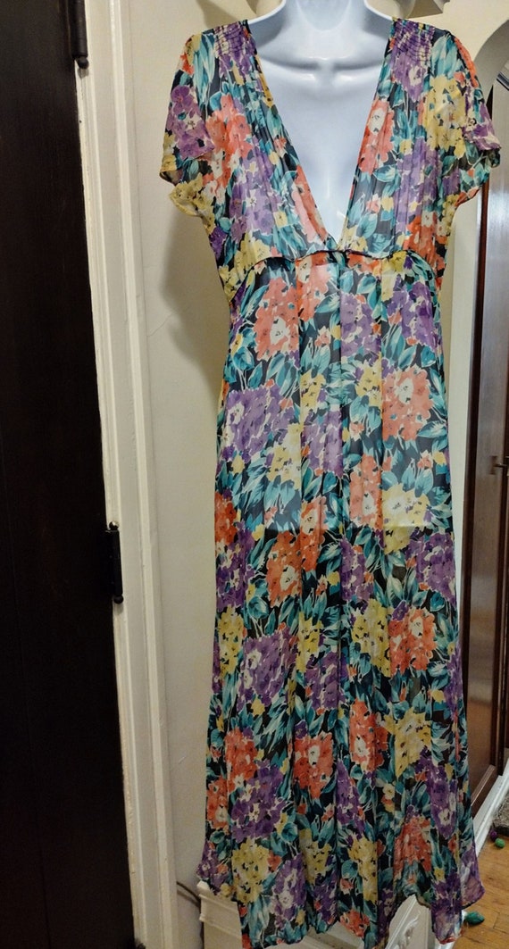 Floral Silk Chiffon Dress, late 1920s-early 1930s… - image 2