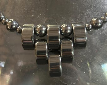 Collar vintage de hematita