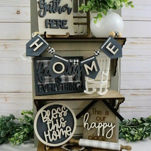 Home styled tiered tray decor, Tiered Tray Decor, Home Tiered Tray, farmhouse Tiered Tray, Home Decor, Gift for her, Mini home  decor