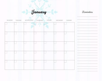 Printable 11 x 8.5 Calendar Pages, Reuseable January through December Monthly, Seasonal Stripes Calendar Digital Download