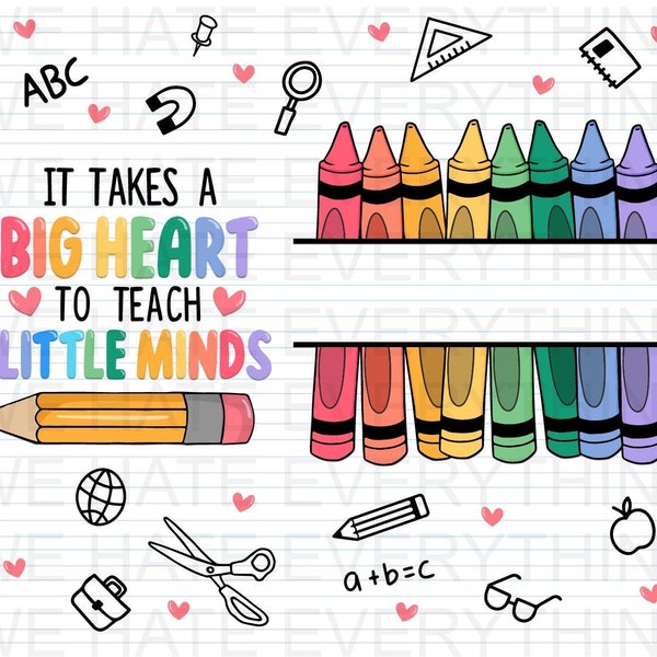 It Takes A Big Heart To Teach Little Minds 20oz Tumbler PNG