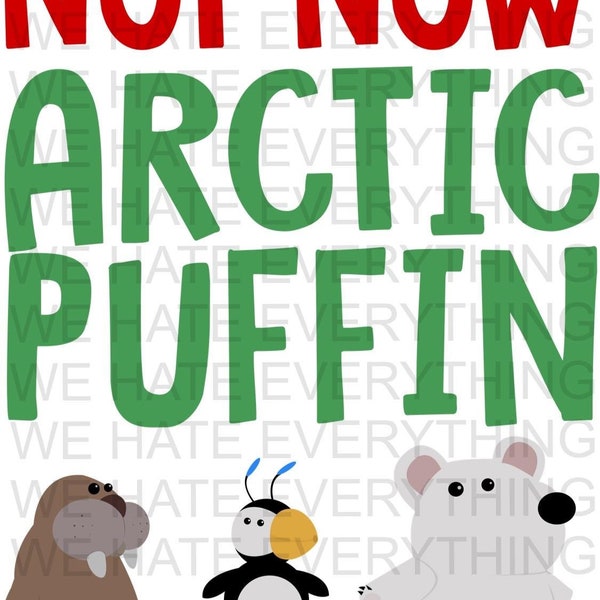 Not Now Artic Puffin Christmas PNG