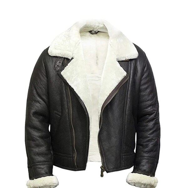 Giacca Uomo In Finta Pelle Pilota Aviator - Stile RAF, Invernale