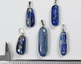 Gem Blue Kyanite Pendant from India with 925 Silver Bail 1 piece - Pick Yours (Random)