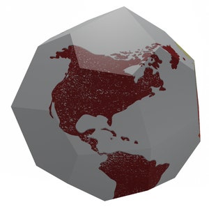 Icositetraèdre pentagonal Modèle papier PDF FICHIER NUMÉRIQUE Origami Papercraft sculpture en papier low poly Earth Globe Catalan solide