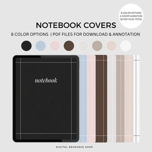 16 Digital Notebook Covers for GoodNotes, Notability Digital Notebook Covers Goodnotes Covers Notability Covers | Digital Covers Notebook |