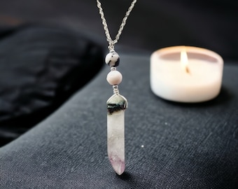 Jasper necklace, raw crystal, crystal necklace, handmade jewelry, raw stone, crystal jewelry, pink jasper, zebra jasper, gifts for her