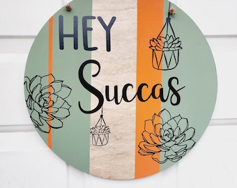 Front door decor, welcome sign, door hanging, succulent, home decor, door sign, wall decor, wall hanging, porch decor, handmade