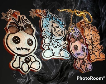 Voodoo doll | color changing keychain | key ring | wallet charm | purse charm| witchy charm