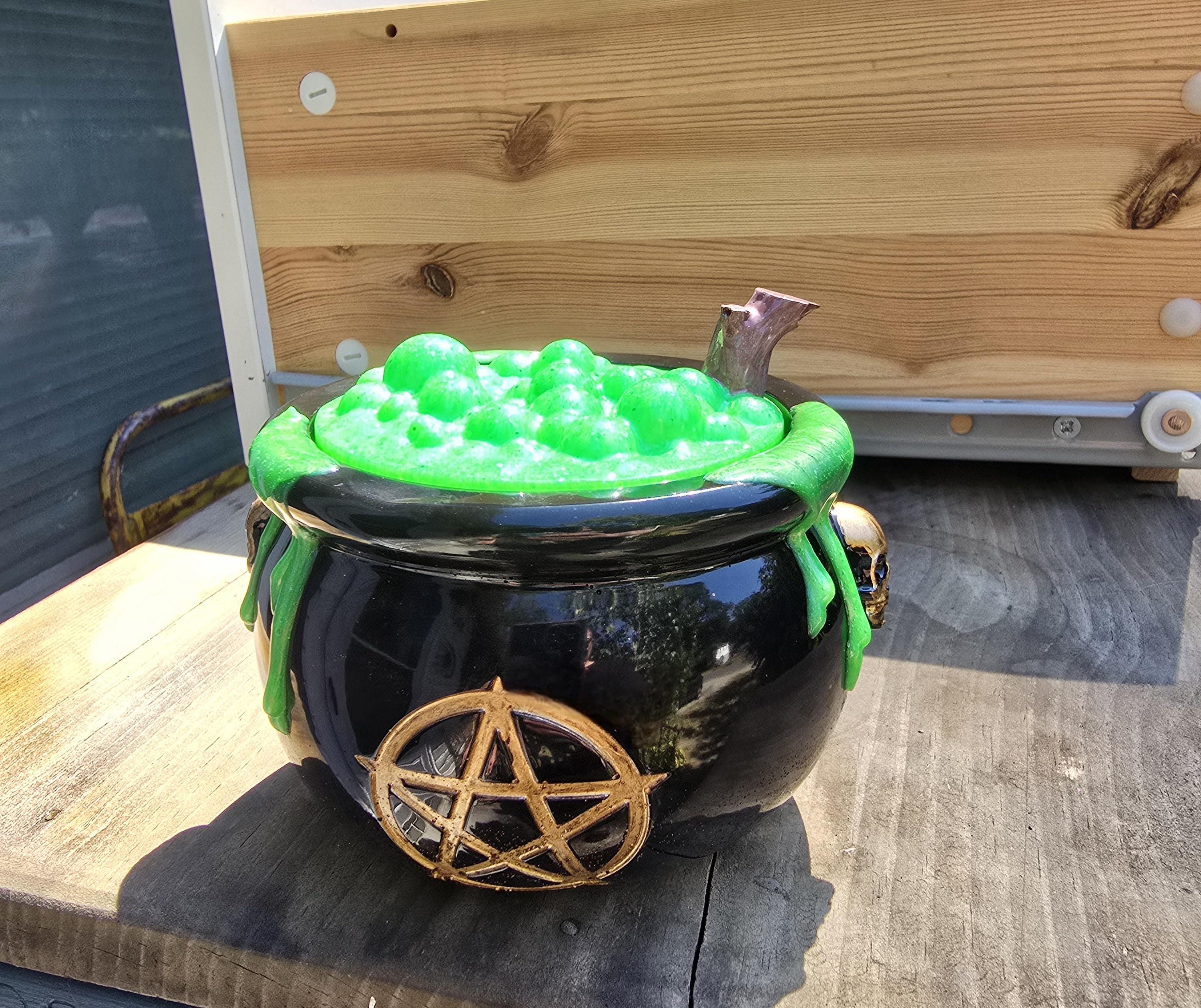 Cauldron Jar, Stash Jar, Witchy Decor, Halloween Decor, Cauldron, Resin ...