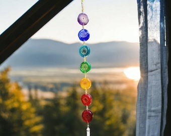 Chakra Stones,resin stone, balancing Chakra, yoga decor, bedroom decor, home decor, reiki infused, colorful charm, Chakra wall art, witchy
