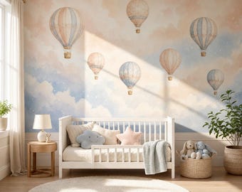 Hot Air Balloons Wallpaper for Pastel In Sky Nursery