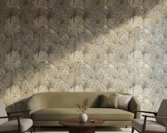 Palm Leaves Wallpaper for Tropical Living Room