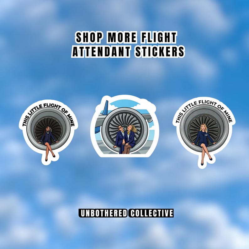 First Flight Sticker Flight Attendant Sticker, Jet Engine Art, Waterproof Vinyl Decal - Etsy
