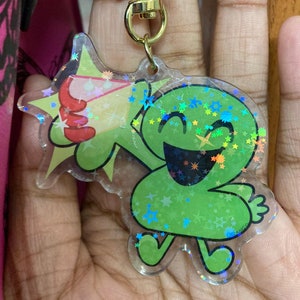 Twee met taart Battle for Dream Island / TPOT / XFOHV - holografische acrylsleutelhanger / bedel - objectshows