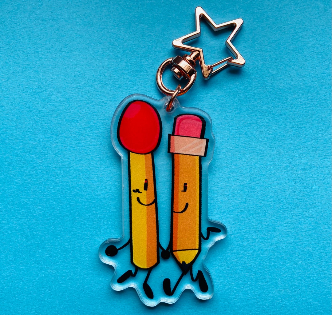 Pencil and Match Acrylic Keychain BFB / BFDI Object Show - Etsy