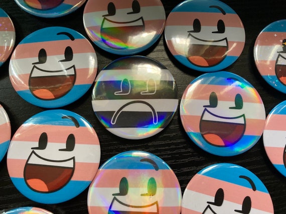 Transgendery BFDI ASSET BUTTON pins - Pride - Object shows