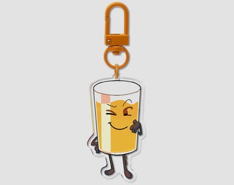 OJ / Orange Juice Inanimate Insanity - Acrylic Keychain / Charm - Object shows