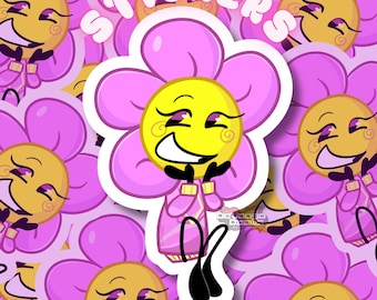 予約受付中！セーターを着た花のステッカー - Battle For Dream Island / BFB - オブジェクトショー