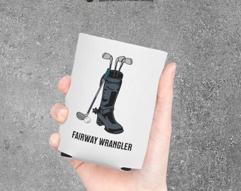 Fairway Wrangler Golf Can Cooler | Slim Can Cooler and Regular Can Cooler | Golf Accessories for Men | Golf Gift Idea | Gifts for Golfers