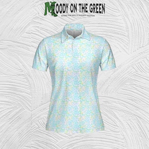 Green Cheetah Golf Polo, Ladies Golf Shirt, Golf Gifts for Women, Leopard Print Golf Shirt, Girls Golf Apparel, Gifts for Golfers