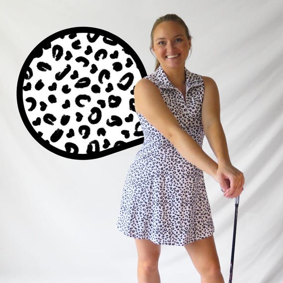 golf dress ladies Golfabella Signature Racerback – Golfabella™ Stay protected from the sun with UPF 50+ in our Coral Kim Golf Dress Botanical Blue on Harbor Blue
