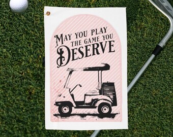 Golf Towel Retro Snarky Sarcastic Gift for Ladies and Women Golfers, Pink Funny Cute Vintage Golfing Accessories for Her