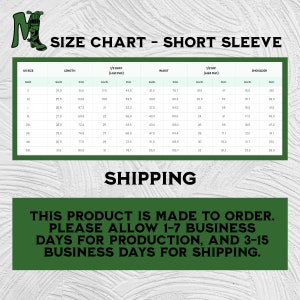 May include: Size chart for short-sleeve shirts with measurements in inches and centimeters. The chart includes sizes from Small to 5XL, with measurements for length, bust, waist, hip, and shoulder.