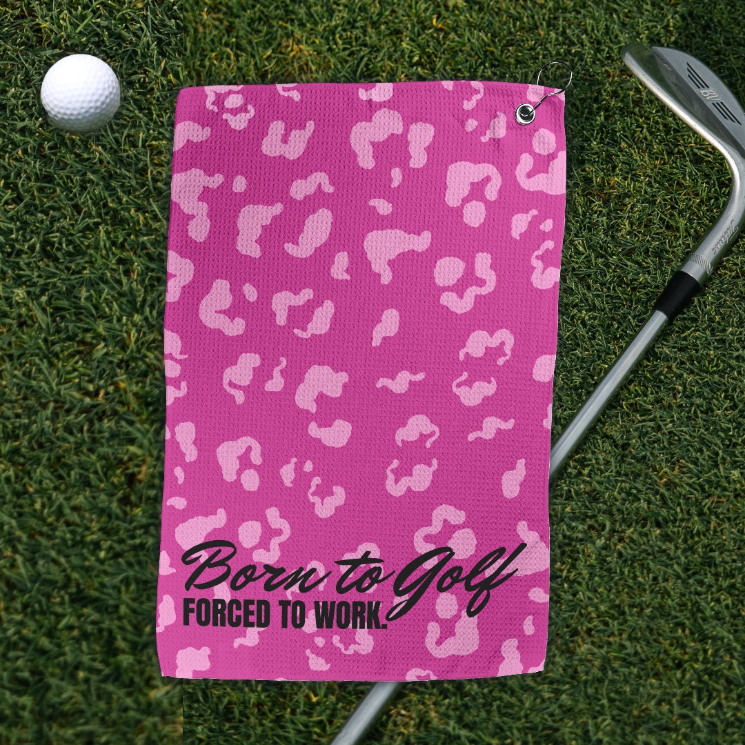 Pink Cheetah Golf Towel for Women Born to Golf Forced to Etsy