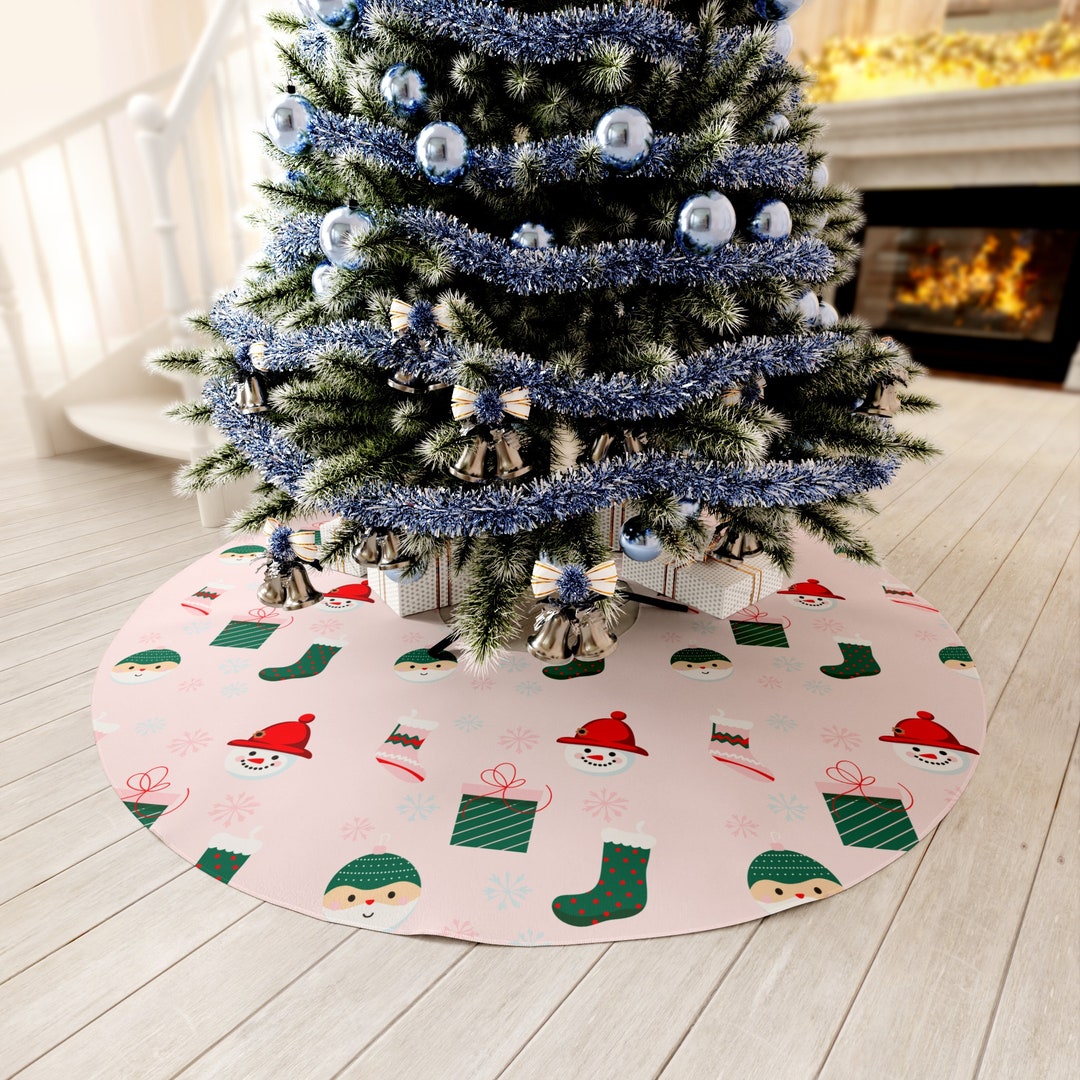 Pink Christmas Tree Skirt Cutesy Pastel Christmas Tree Skirt - Etsy