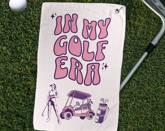 In My Golf Era Golf Towel for Women Golf Gifts for Golfers Pink Ladies Golf Accessories for Golfing Girls Gifts for Her Funny Golf Towels