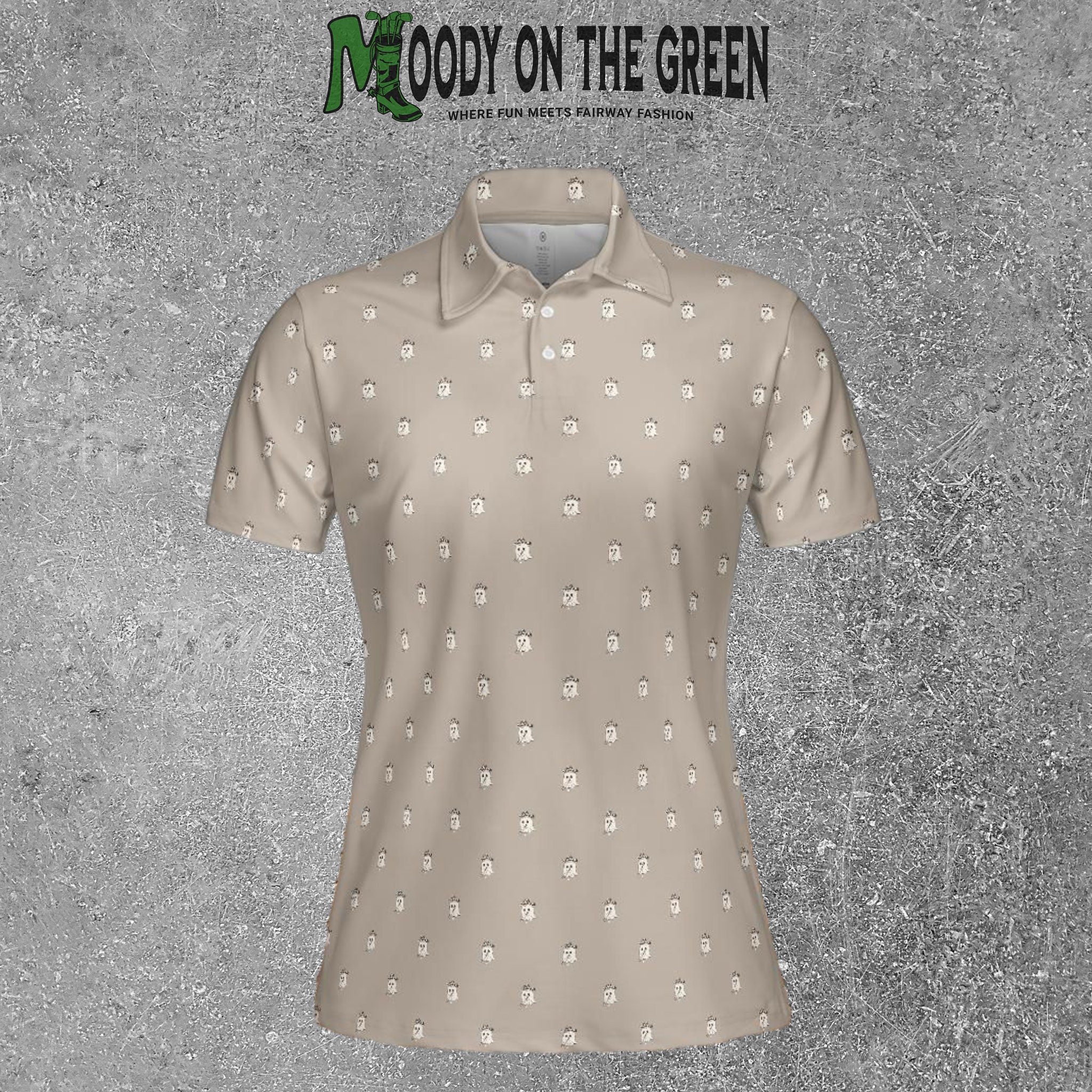 Cowboy Ghost Golf Polo for Girls Golf Apparel Ladies Golf Shirt Golf Gift for Women Halloween Golf Shirt