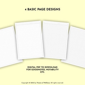 Basic PDF Pages Instant Download For Goodnotes, Notability and all Devices | 4 Versions for School, University and Work | iPad & Tablet