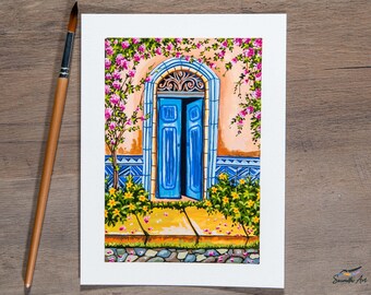 Vintage Oasis - Gouache painting - Garden painting / Illustrations Art Print / Illustrations Print / Original Art Prints