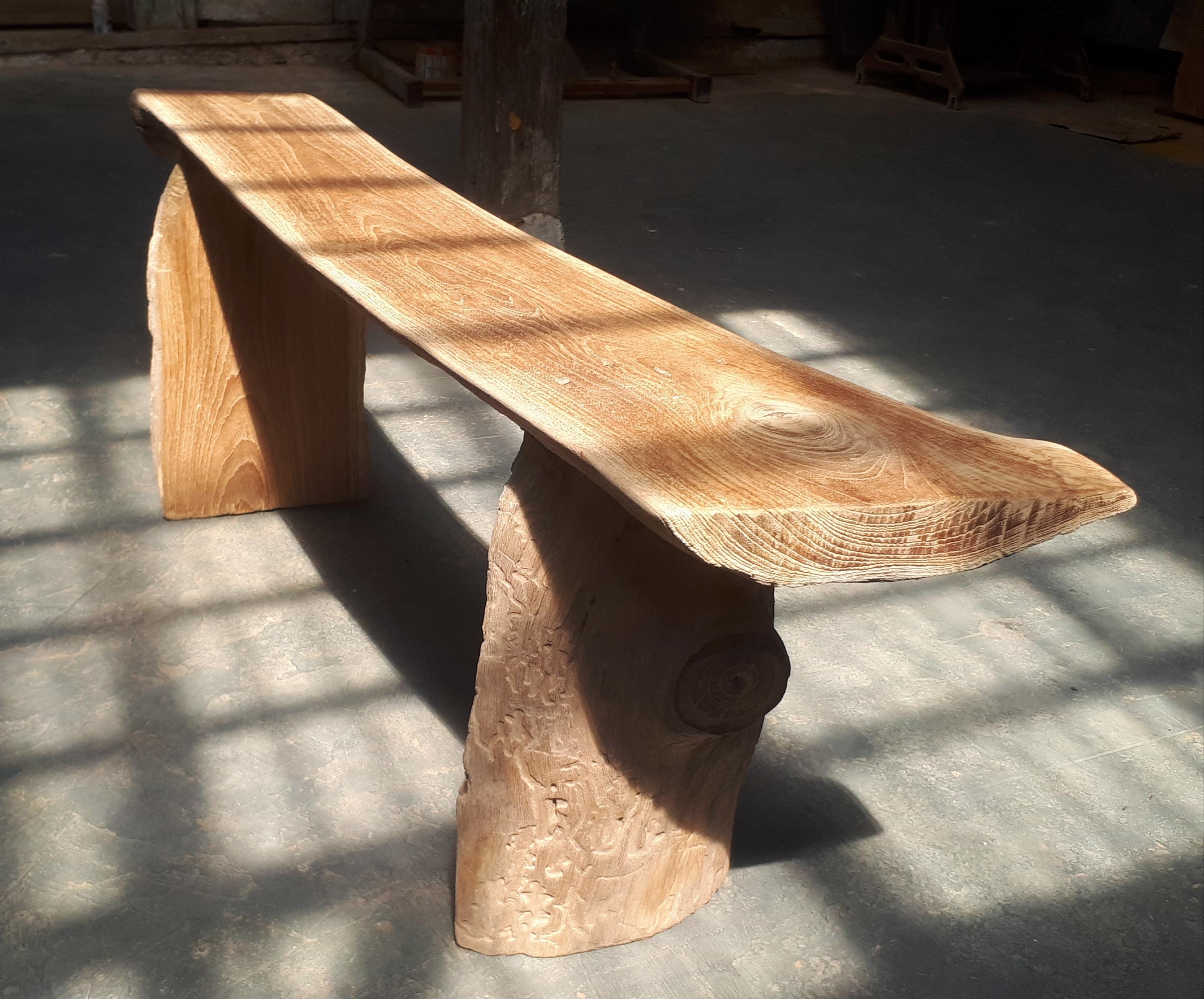 Natural Wood Bench Live Edge Bench Coffee Bench Bench Wabi Sabi Bench ...