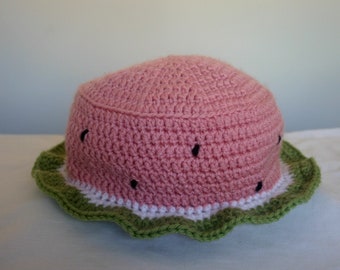 Crochet Watermelon Bucket Hat - MADE TO ORDER | Handmade crochet hat | One size fits all |