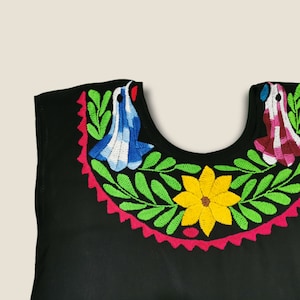 Oaxacan floral vintage blouse completely hand-embroidered