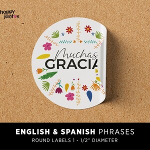 Printable 'muchas Gracias' Round Sticker, Product Tag, Packaging or ...