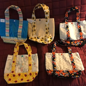 Handmade Misc. small tote Bags or Gift Bags—different colors-L@@K