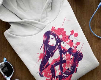 Retro Tifa Unisex Heavy Blend™ Hooded Sweatshirt, FF7 Hoodie, Final Fantasy Jumper, FF Merch, Moogle Hoodie, FF7 SweatShirt