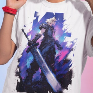 Warrior Cloud Unisex Graphic Tee, FF7 Shirt, Final Fantasy Tee, FF Merch, Moogle Shirt