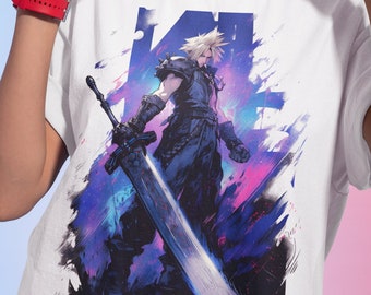 Warrior Cloud Unisex Graphic Tee, FF7 Shirt, Final Fantasy Tee, FF Merch, Moogle Shirt